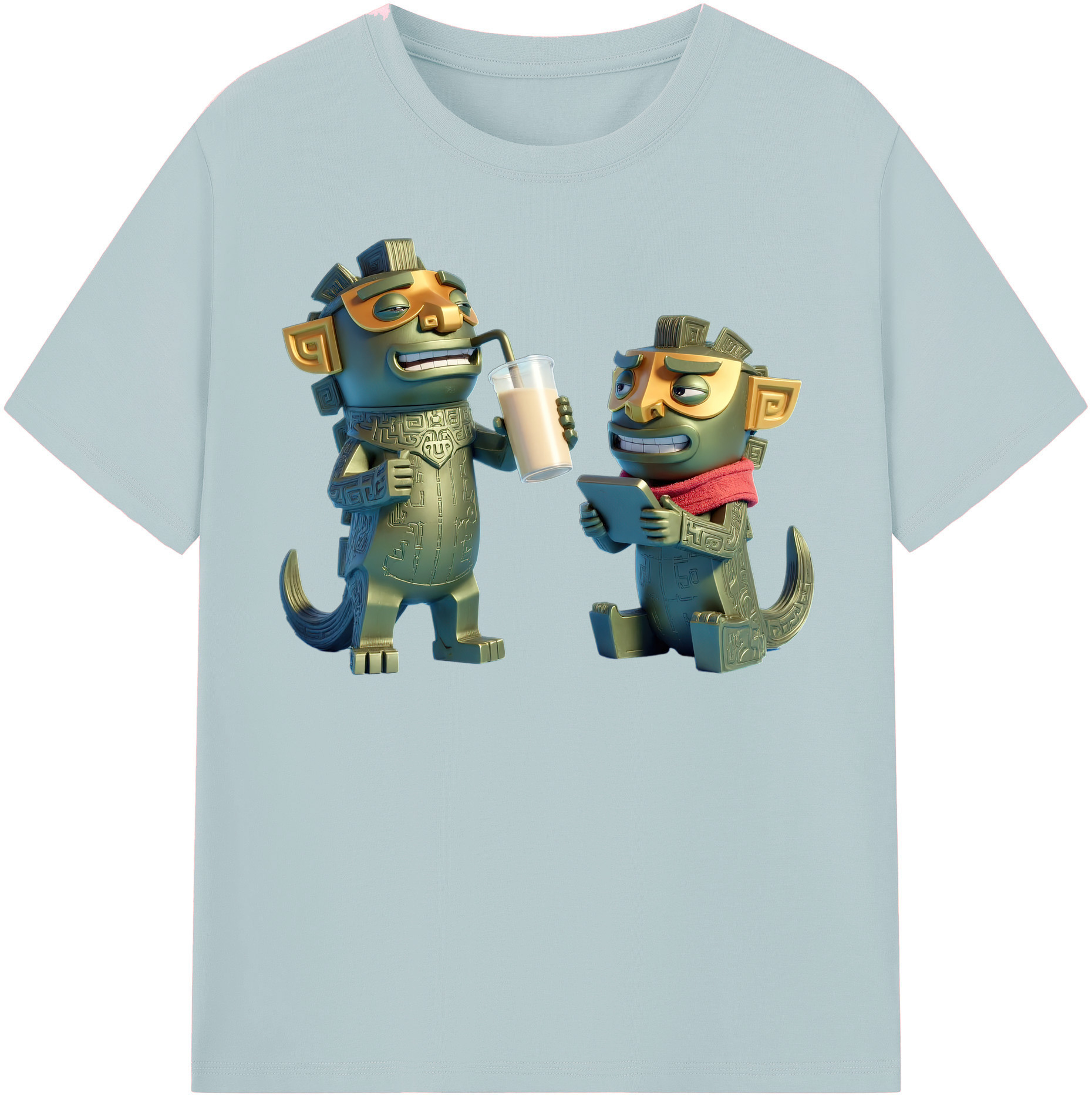 （画像用） Ne Zha 2 ナタ 魔童の大暴れ 綿100％半袖Tシャツ（フロントプリント）